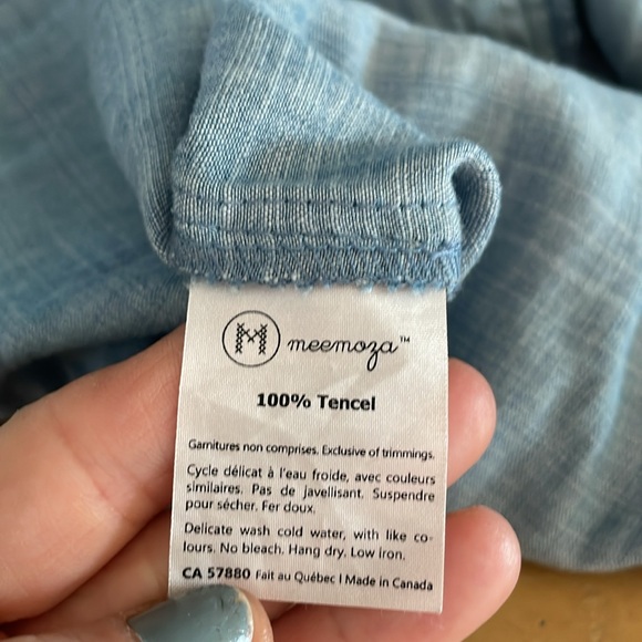 Meemoza ethically produced a line denim look skirt with pockets in xs - Picture 6 of 6